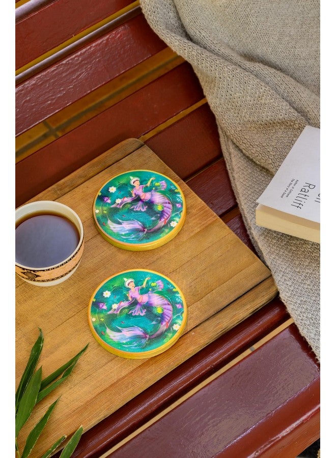 D'ORABLE Dorable Coasters - Marble Tea Coaster (Round) for Dinning Table. Perfect for Newly Married Couple Gift. Comes in Attractive Box. - Image 2