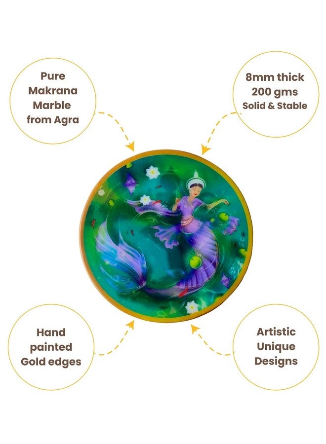 D'ORABLE Dorable Coasters - Marble Tea Coaster (Round) for Dinning Table. Perfect for Newly Married Couple Gift. Comes in Attractive Box. - Image 4