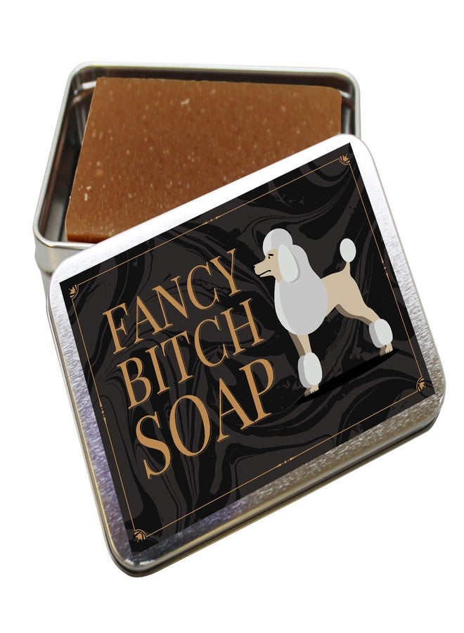 Gears Out Fancy Btch Soap - Pretty Poodle Tin - Novelty Bath Soap for Women - Chocolate Soap, Handcrafted, Made in the USA - Image 1