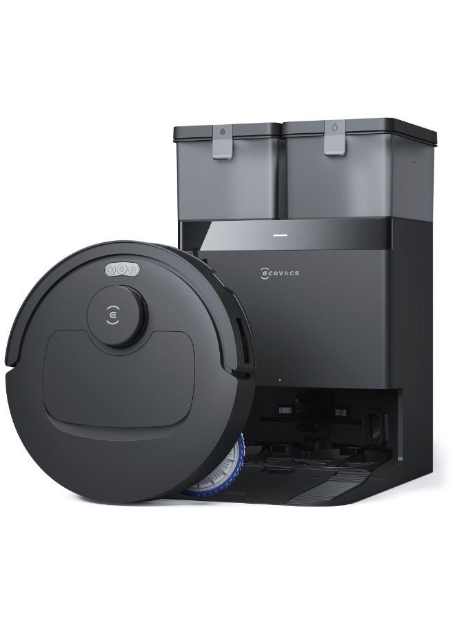 إيكوفاكس مكنسة روبوتية DEEBOT T30C OMNI مع محطة، مكنسة روبوتية 20000Pa، غسيل بالماء الساخن 75°C، ممسحة OZMO Turbo 2.0، فرشاة ZeroTangle 3.0، تنظيف رطب متكيف، أسود - Image 1