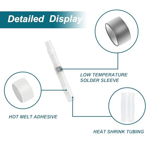 QIATOL 120PCS Solder Seal Wire Connectors, Heat Shrink Wire Butt Connectors, 26-24AWG Waterproof Solder Stick Wire Connectors. - Image 3