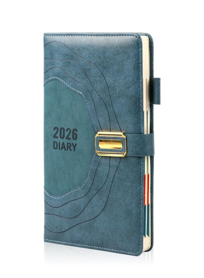 Climberty® 2026 Diary A5 Planner With Buckle Closure, Embossed Soft Blue PU Leather Cover, 400 Lined Pages Journal, Weekly & Monthly Organizer Notebook For Office & Personal Use - Image 1
