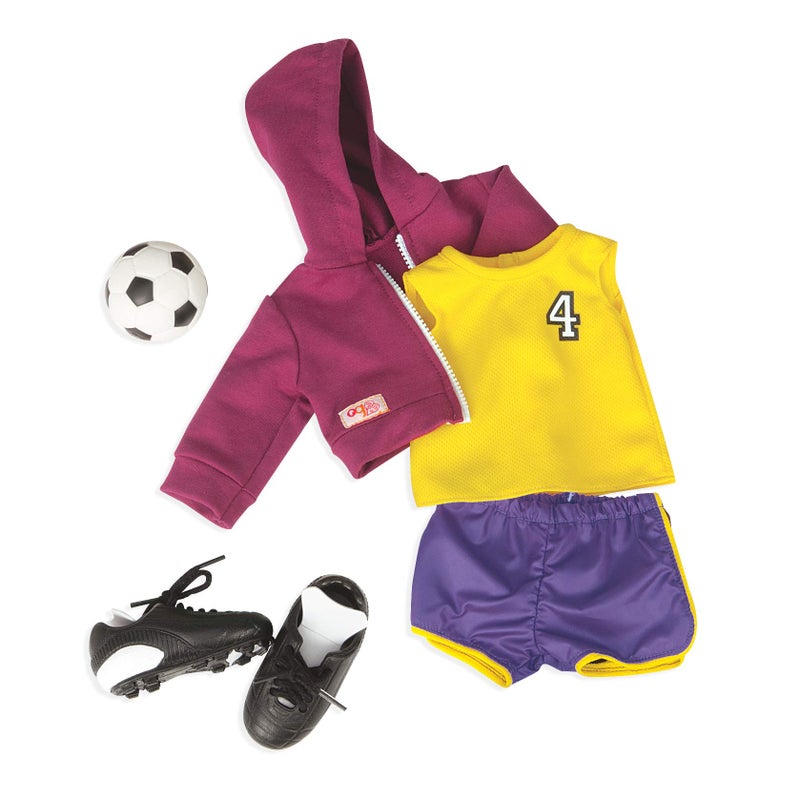 BATTAT Our Generation Dolls Team Player Doll Soccer Outfit, 18" - Image 1