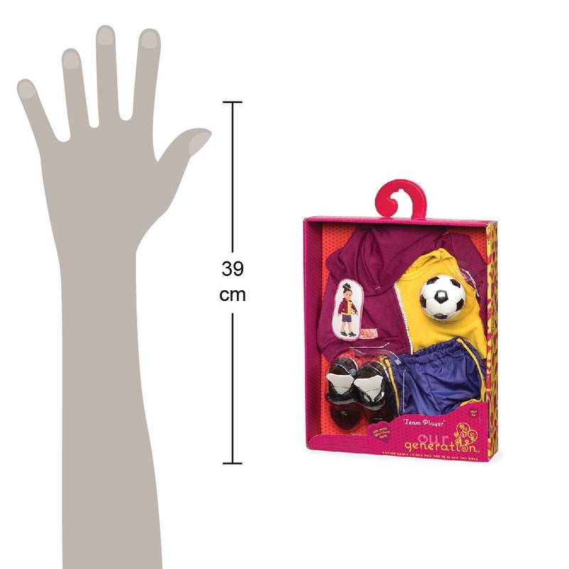 BATTAT Our Generation Dolls Team Player Doll Soccer Outfit, 18" - Image 5