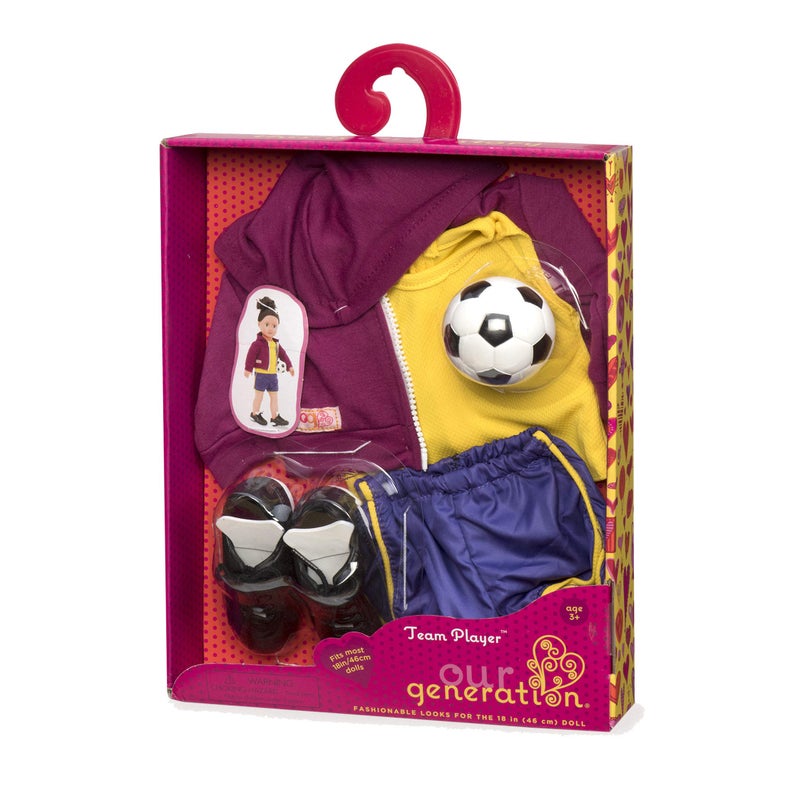 BATTAT Our Generation Dolls Team Player Doll Soccer Outfit, 18" - Image 3
