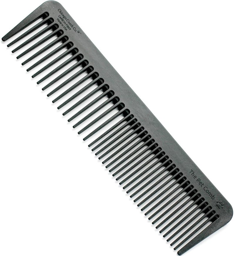Chicago Comb No. 9 Pet, the XL Comb for Man or Beast, Carbon Fiber, Made in USA - Image 1