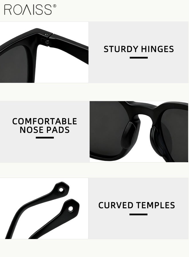 نظارات شمسية دائرية مستقطبة للأطفال، حماية من الأشعة فوق البنفسجية 400، نظارات شمسية لطيفة لقضاء العطلات على الشاطئ بإطار مرن خفيف الوزن من مادة TPEE للأولاد والبنات والأطفال من سن 3 إلى 12 عامًا، لون أسود