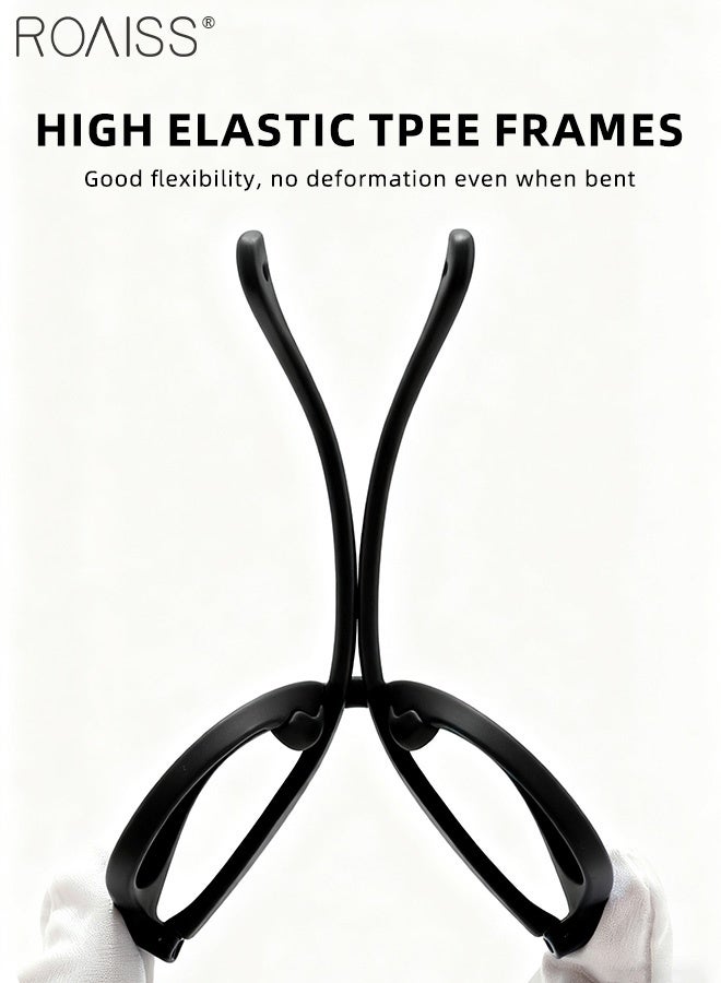 نظارات شمسية دائرية مستقطبة للأطفال، حماية من الأشعة فوق البنفسجية 400، نظارات شمسية لطيفة لقضاء العطلات على الشاطئ بإطار مرن خفيف الوزن من مادة TPEE للأولاد والبنات والأطفال من سن 3 إلى 12 عامًا، لون أسود