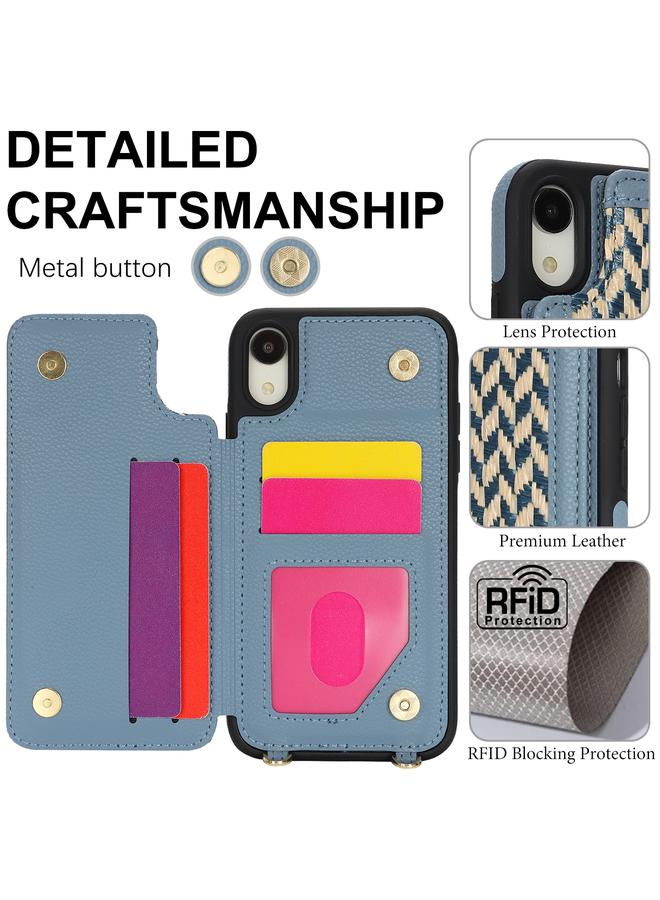 S-TOP Case For iPhone XR Double Bckle Card Slot Full Coverage Phone Case with Cross-body Strap - Image 3