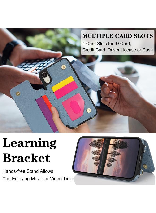 S-TOP Case For iPhone XR Double Bckle Card Slot Full Coverage Phone Case with Cross-body Strap - Image 4