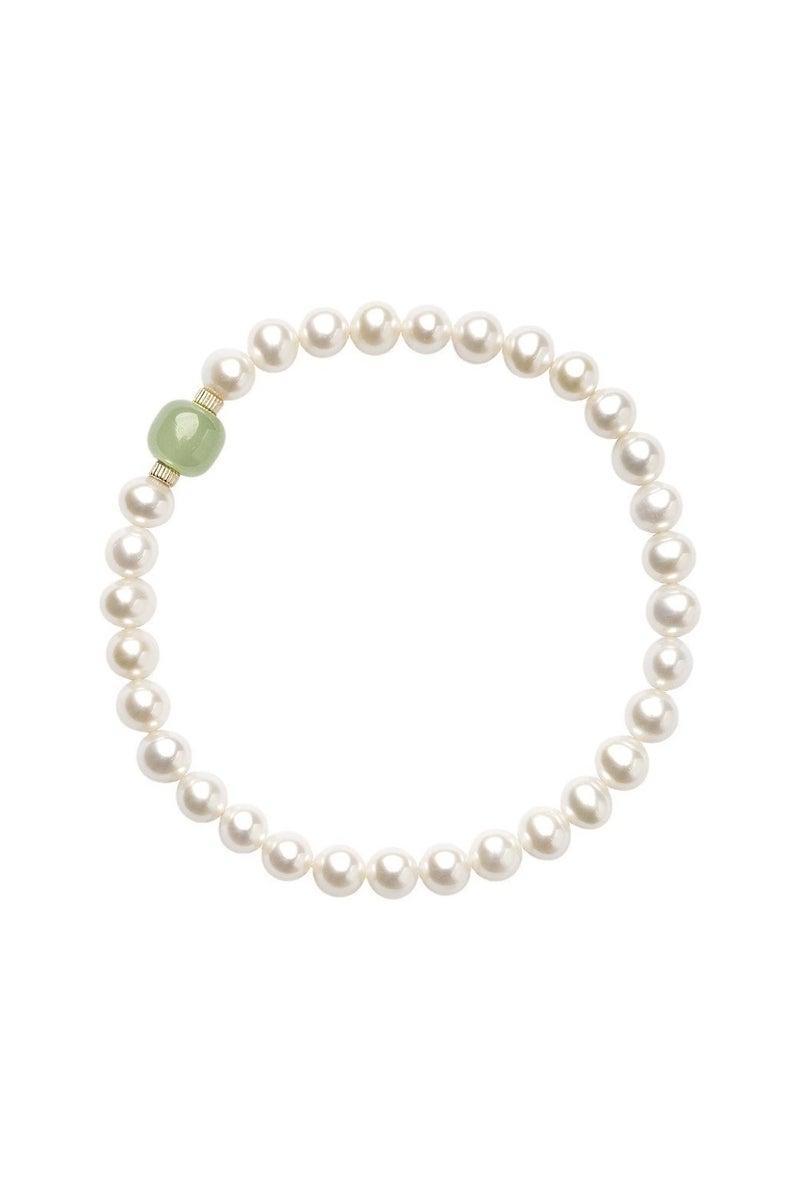 Goolsky سوار من حجر عين القط واللؤلؤ للنساء – مجوهرات يدوية قابلة للتعديل بأسلوب بسيط، هدية صداقة أنيقة - Image 5