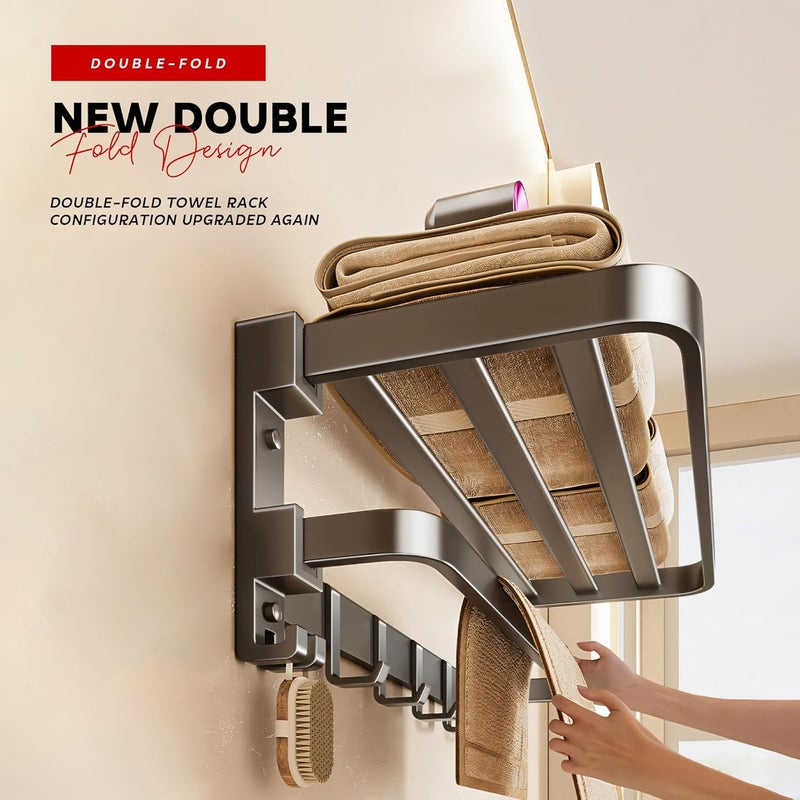 MIORAH Self Adhesive Towel Rack | 60 CM Wall Mounted Towel Holder & Hanger for Bathroom | Heavy Load, Rust-Resistant, No-Drill Installation - Image 3