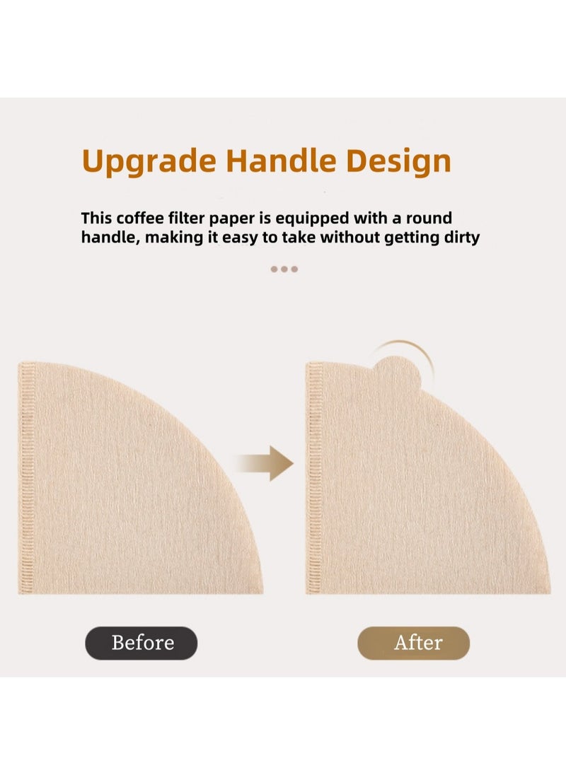 YQINU Coffee Filter Paper V02 Unbleached Cone Filters 100 PCS Disposable Natural Paper Filters 2-4 Cup Suitable For Pour Over and Drip Coffee Maker  - Image 2