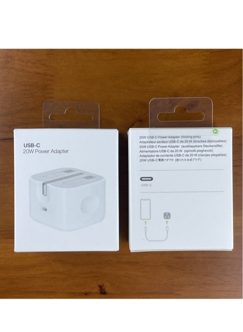 20W Power Adapter for phones Plug PD Power Adapter Wall Plug Compatible with iPhone 14 13, 13pro 12 Pro Max/12 Mini/SE (White)