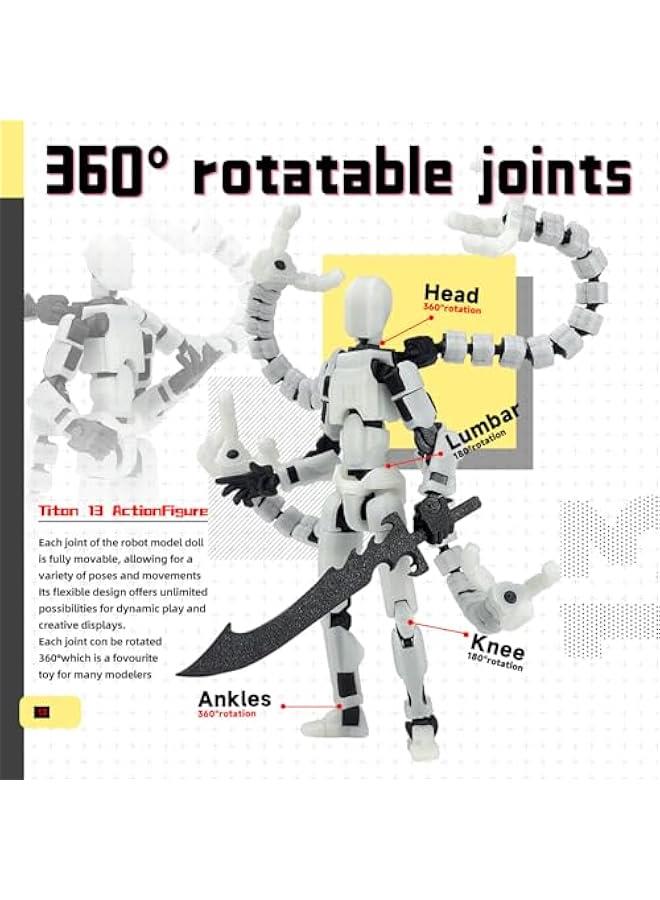 Assembly Completed T13 Action Figure 3D Printed Multi-Jointed Movable T 13 Lucky 13 Dummy 13 Nova 13 Robot 13 Action Figure Desktop Decorations for Game Lovers (Night Light, 5.5 Inch) - Image 4