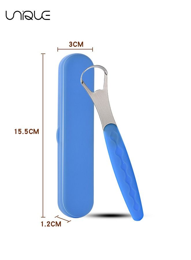 يونيك 2 قطعة منظف مكشطة اللسان مجموعة فرش معدنية ، رعاية ذاتية عن طريق الفم ، لأسنان نفسا منعشة تقضي على رائحة الفم الكريهة في ثوان - منظف مكشطة اللسان للبالغين والأطفال - Image 2