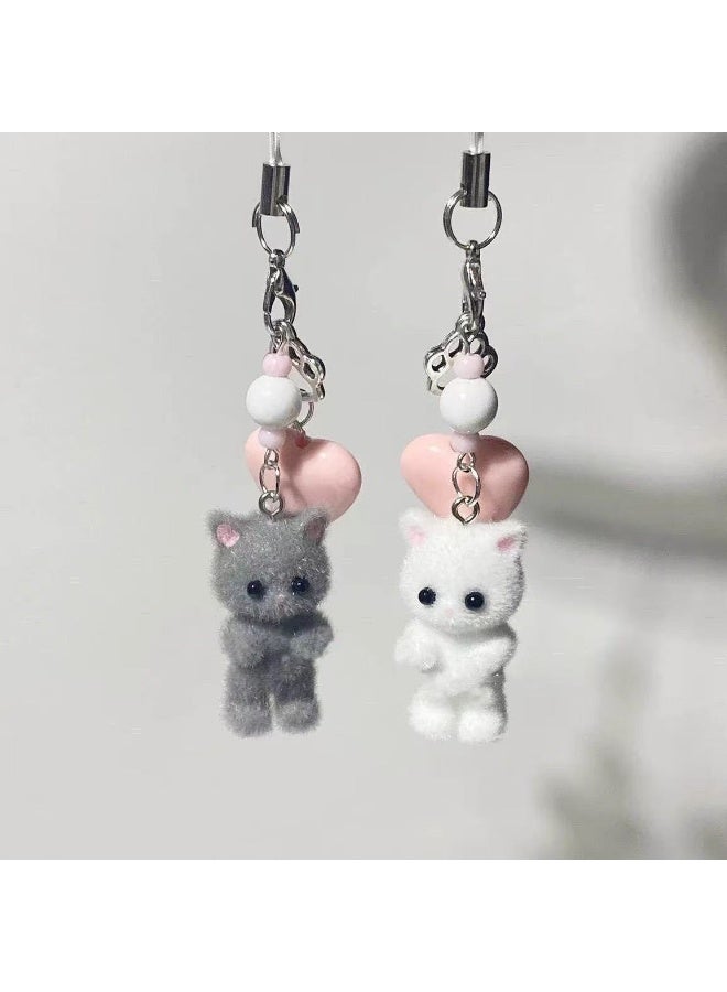 NIBEMINENT Phone Charm/ Chain Strap for Women Girls, Cartoon Girlish Heart Cell Phone Case Lanyard Wrist Strap