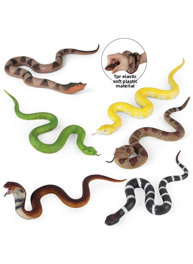 Children's Tricky Toys Simulation TPR Soft Glue Cobra Trimeresurus Rattlesnake Golden Python Lizard Animal Model