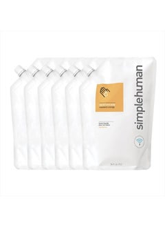 simplehuman Mandarin Orange Moisturizing Liquid Hand Soap Refill Pouch, 34 Fl. Oz. (Pack of 6)  - Image 1