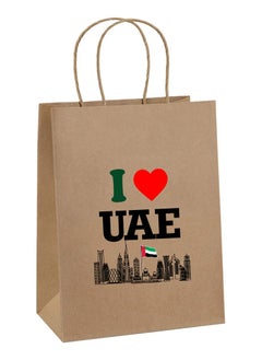 Generic UAE National Day Celebration 12 Pcs Of Kraft Bag With Handles Bulk Gift Bags For Recycled Large Brown Paper Bags  - Image 1