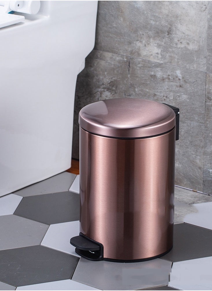 CityRiya-Long Trash Can Stainless Steel Kitchen Step Trash Can 8L Kitchen Waste Bin Garbage Can Step Pedal Bathroom Trash Can with Foot Pedal Slim Wastebasket Trash Bin for Toilet, Office, Bedroom, Bathroom  - Image 2