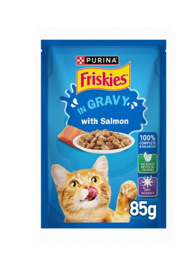 PURINA Friskies Wet Cat Food with Salmon in Gravy - colorants free 85g 