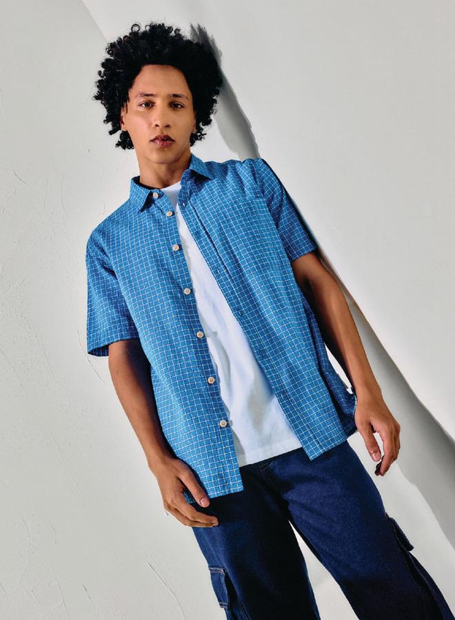 لي كوبر قميص لي كوبر كاروهات بياقة وجيب صدر بقصة عادية - Image 1