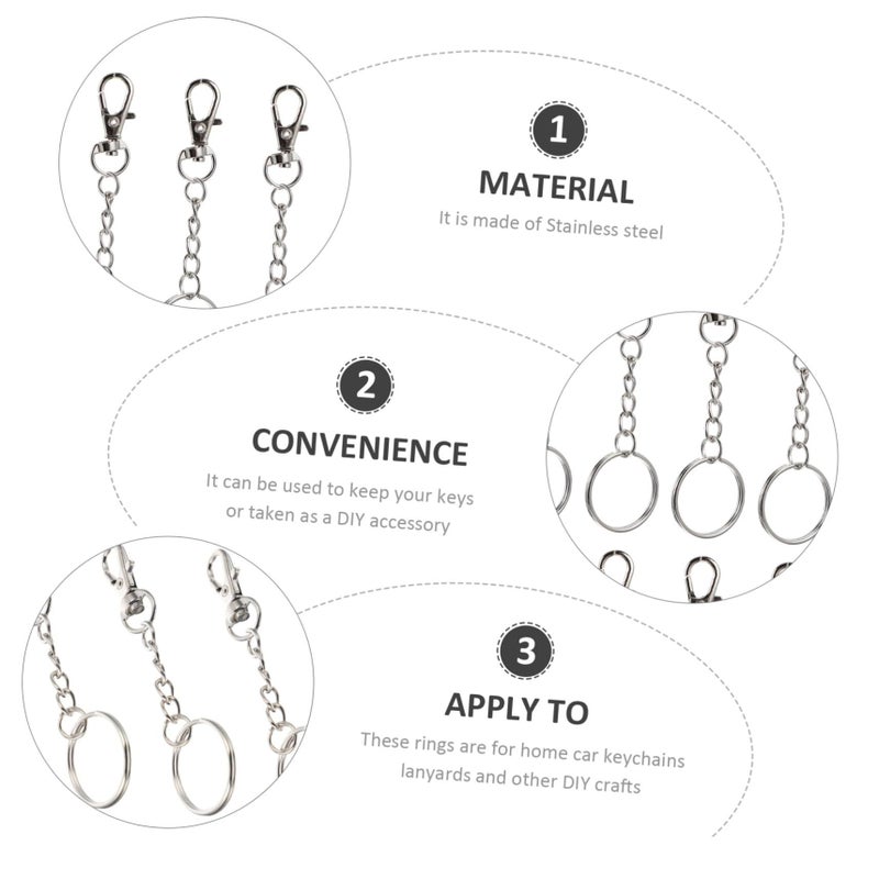 60 Pcs Stainless Steel Swivel Lobster Claw Clasps Key Rings Jewelry Making DIY Crafts - Image 4