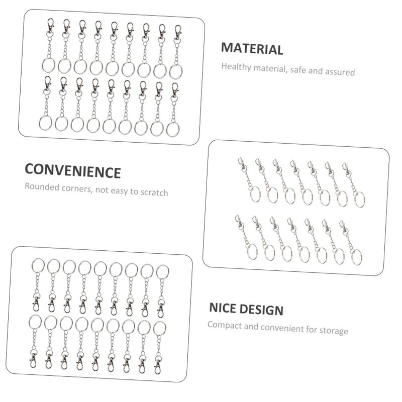 60 Pcs Stainless Steel Swivel Lobster Claw Clasps Key Rings Jewelry Making DIY Crafts - Image 5