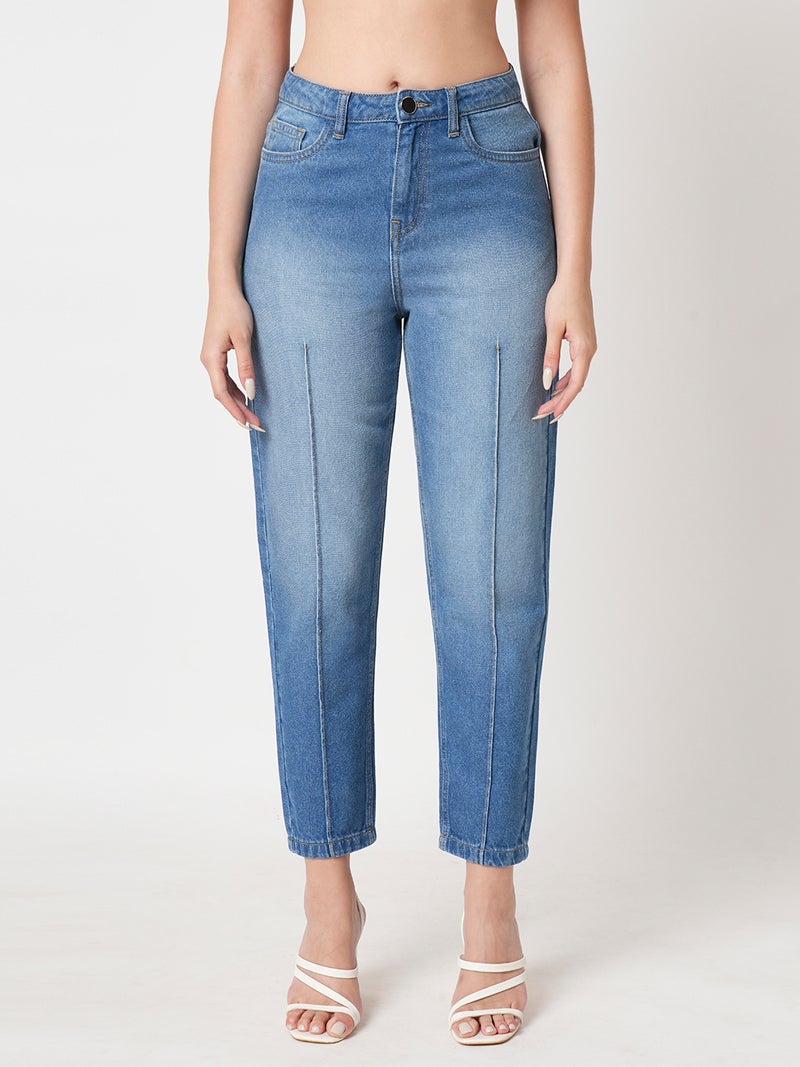 globus Globus Women Boyfriend Fit High-Rise Light Fade Jeans  - Image 1