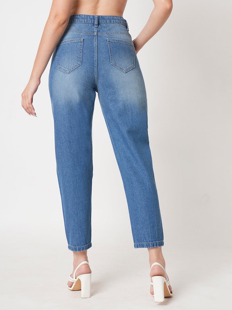 globus Globus Women Boyfriend Fit High-Rise Light Fade Jeans  - Image 4