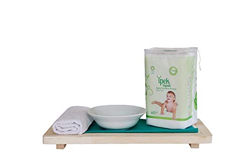 Ipek وسادات جافة كبيرة عضوية للأطفال 100% قطن مربعات للعناية بالطفل (60 قطعة) - Image 3