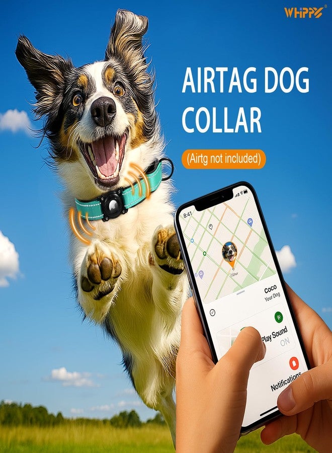 WHIPPY Airtag Dog Collar with Martingale Design, IP68 Waterproof Air Tag Collar Holder, Adjustable Reflective Soft Padded Nylon Dog Collar for Large Medium Small Dogs - Image 3