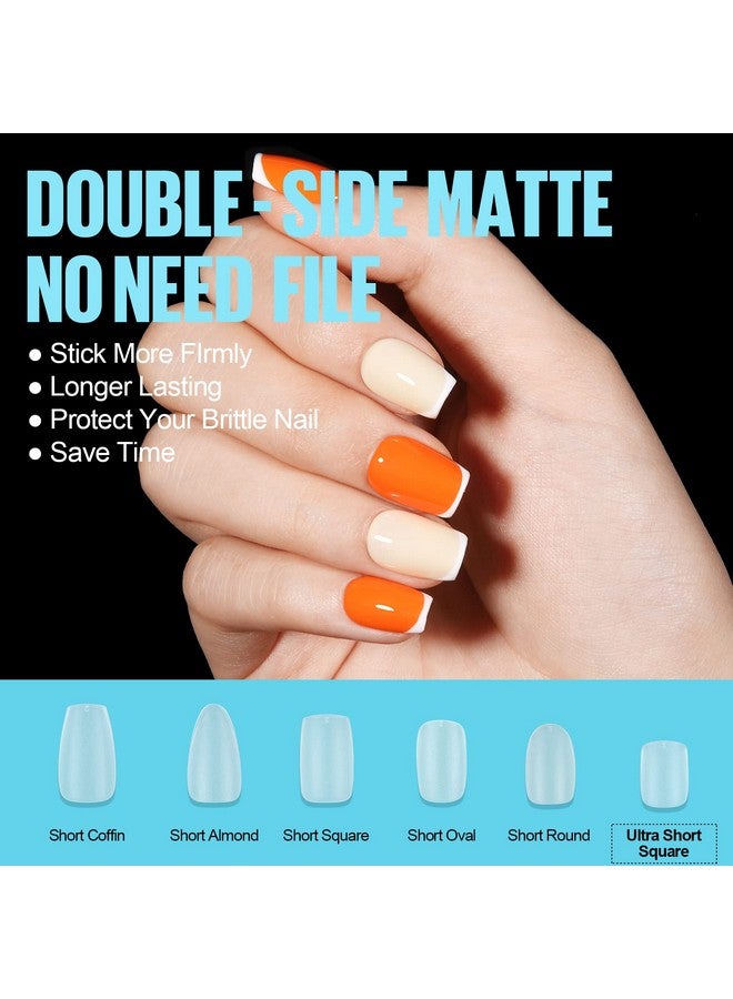 توميكا أطراف أظافر قصيرة جدًا من توميكا، 450 قطعة من أطراف أظافر جل أكريليك ناعمة لتغطية كاملة لتمديد الأظافر، 15 مقاسًا مسبقة التشكيل على الوجهين غير لامعة مع علبة - Image 4