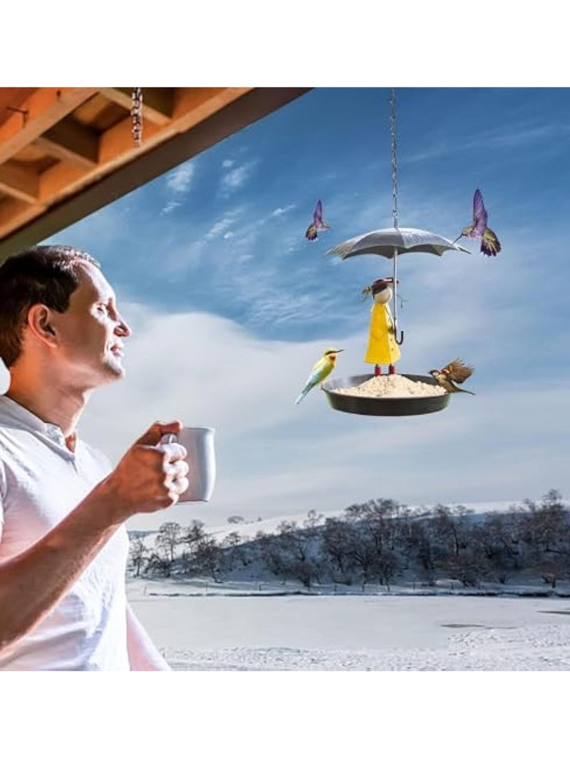 KASTWAVE Hummingbird Feeders Tray Outside for Bird Bath, Hummingbird Feeders for Outdoors, Bird Feeders for Outdoors Hanging, Resistant to Ants and Bees, Wild Bird Feeders with Metal Hanging Chain - Image 3