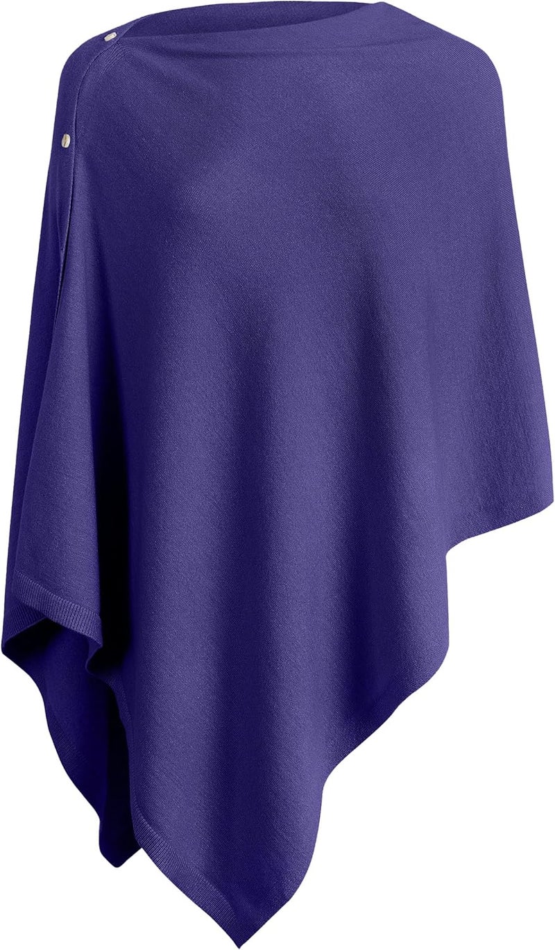 Puli Women's Versatile Knitted Shawls Scarf Poncho Sweater with Buttons Lightweight Spring Summer Fall Wraps - Image 1