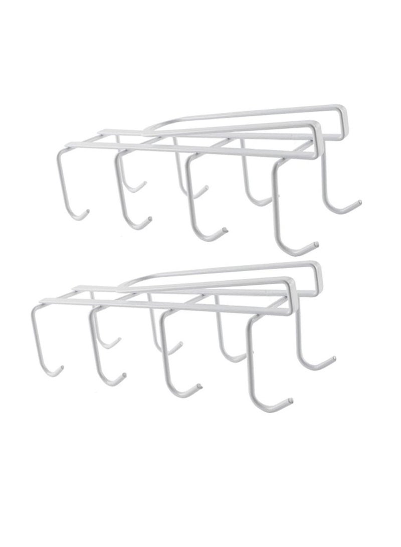 SYOSI Mug Holder 2PCS Under Shelf Mug Rack with 8 Hooks for Kitchen Office and Closet Organization  - Image 1