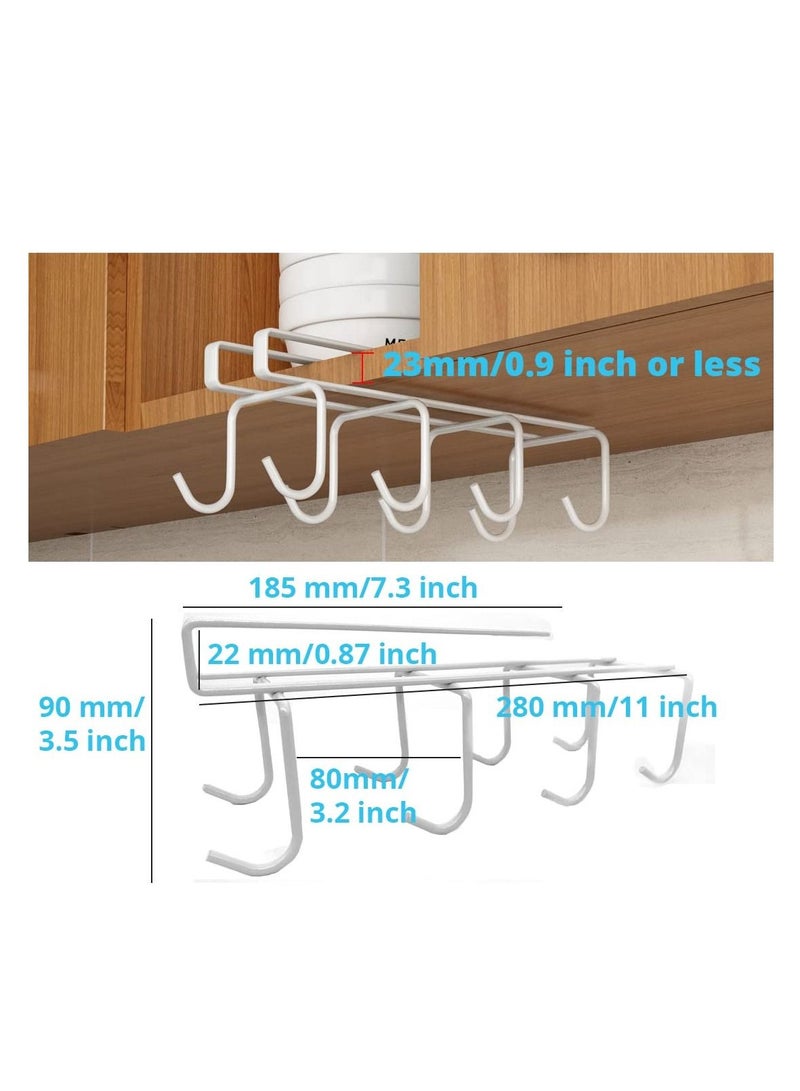 SYOSI Mug Holder 2PCS Under Shelf Mug Rack with 8 Hooks for Kitchen Office and Closet Organization  - Image 4