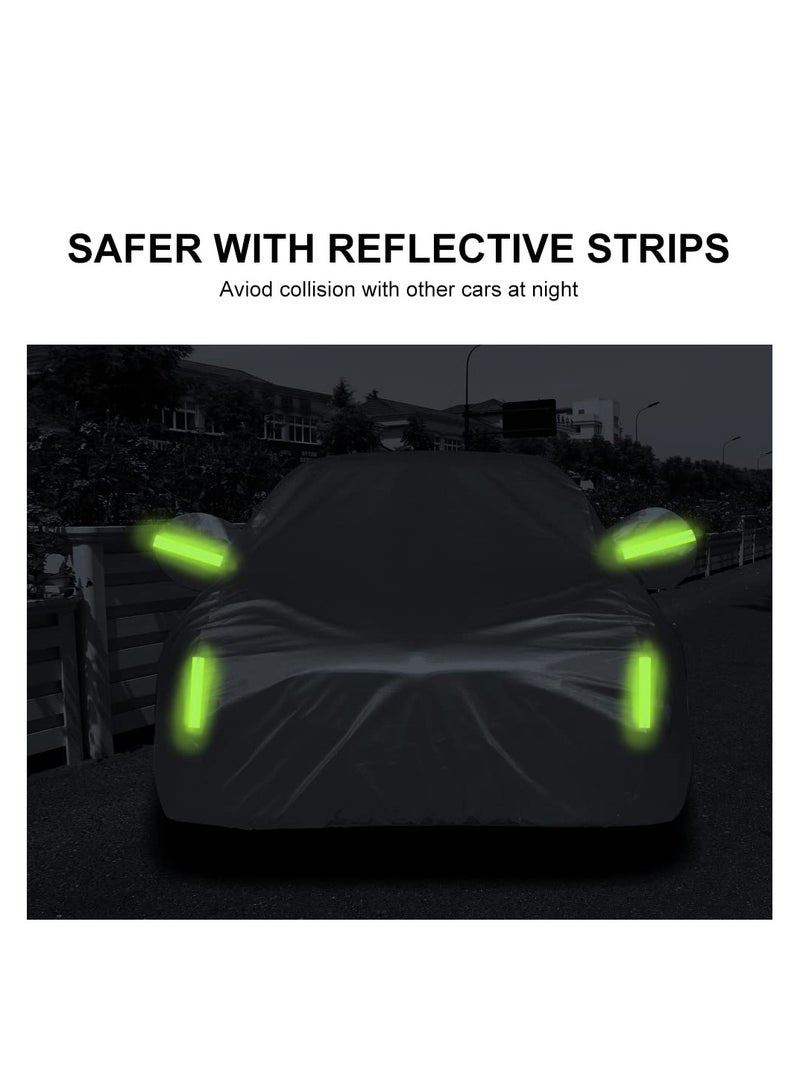 SYOSI Waterproof Car Cover for Jeep Wrangler JK JL 4 Door All Weather Protection Waterproof Sun Rain Dust Wind Snow Protection with Driver Door Zipper (Silver) - Image 5