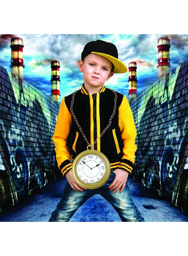 سكيلتين قلادة ساعة سكيليتين جامبو الذهبية - ساعة أرنب بيضاء، ساعة هيب هوب راب - قطعة واحدة - Image 3