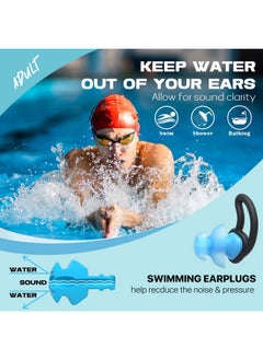 Hearprotek 2 Pairs Swimmer Ear Plugs Hearprotek Upgraded Custom Fit Water Protection Adult Swimming Earplugs For Swimmers Water Pool(Blue)  - Image 4