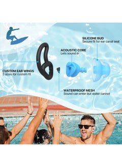 Hearprotek 2 Pairs Swimmer Ear Plugs Hearprotek Upgraded Custom Fit Water Protection Adult Swimming Earplugs For Swimmers Water Pool(Blue)  - Image 3