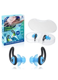 Hearprotek 2 Pairs Swimmer Ear Plugs Hearprotek Upgraded Custom Fit Water Protection Adult Swimming Earplugs For Swimmers Water Pool(Blue)  - Image 2
