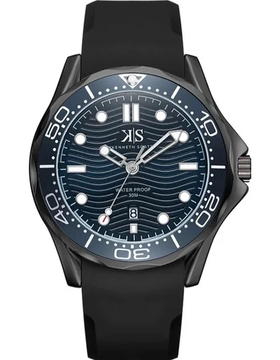 KENNETH SCOTT Men's Silicone Analog Watch K22009-BSBN - 48 mm