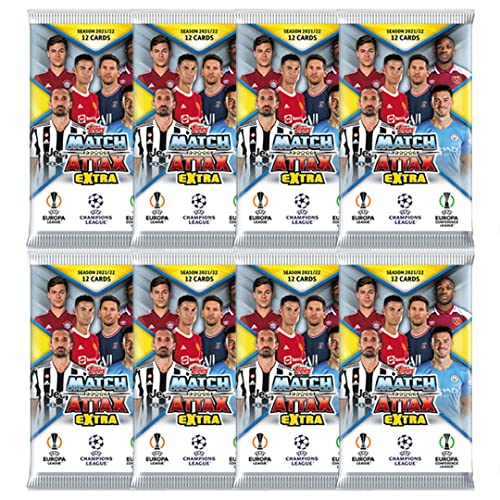 Match Attax 202122 Topps Match Attax Extra Champions League Cards 8Pack Set Total of 84 Cards - Image 1