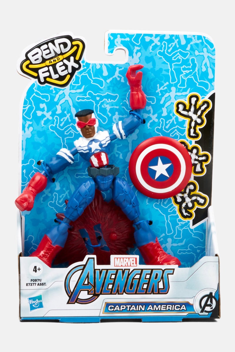 MARVEL Avengers Bend And Flex Figure Captain America, Blue - Image 1