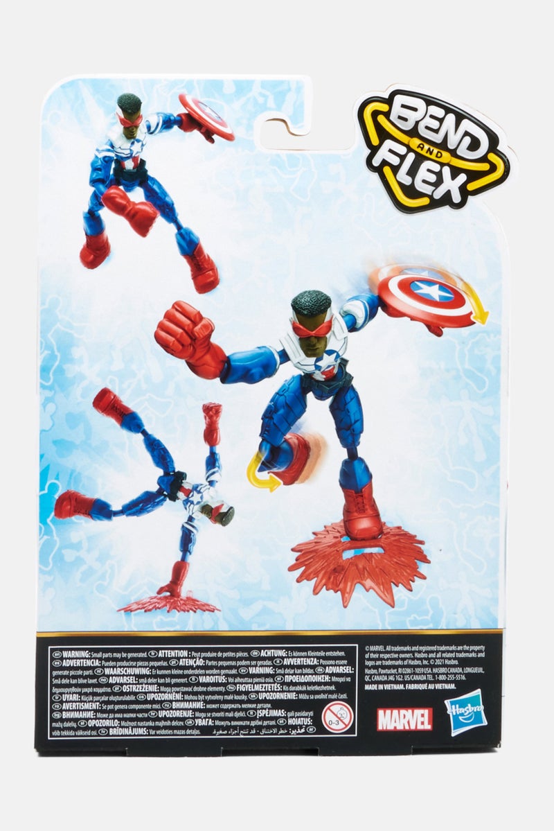 MARVEL Avengers Bend And Flex Figure Captain America, Blue - Image 2