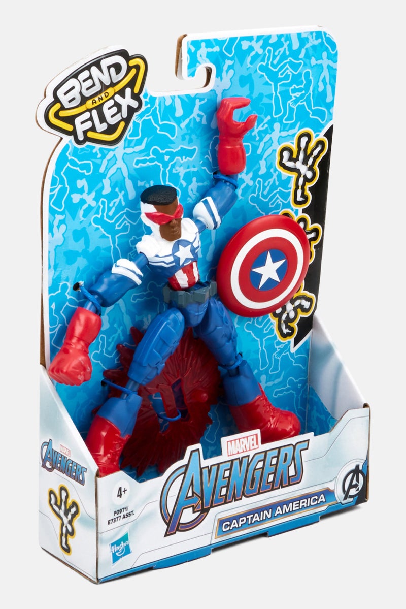 MARVEL Avengers Bend And Flex Figure Captain America, Blue - Image 3