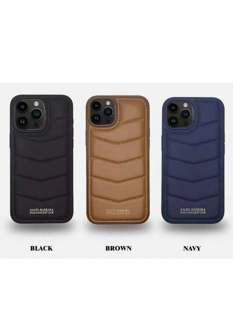 SANTA BARBARA POLO & RACQUET CLUB Clyde Series Protective Soft Stand Phone Case Cover Fabric Stitching vertical Flip Phone Case With Credit Card Holder Slot Compatible with iPhone 15 Pro - Dark Purple  - Image 5
