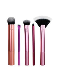 Exotic 5-Piece Artist Essential Makeup Brush Set Pink/Brown/Black  - Image 3